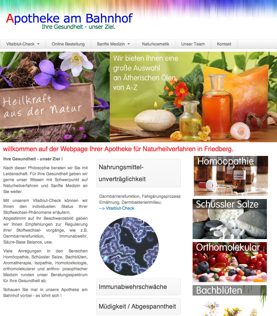 webdesign 5steps online Apotheke am Bahnhof screenshot1